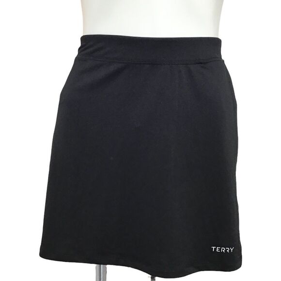 TERRY Black Bathing Suit Skirt Cover-Up Size Medium - Picture 1 of 10